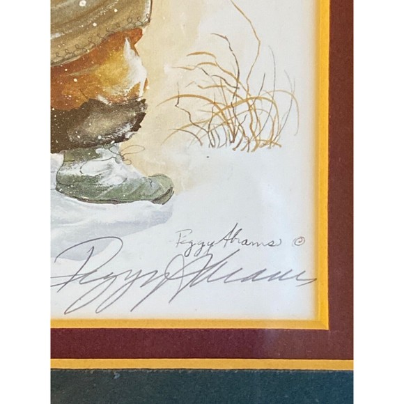 Peggy Abrams Christmas Santa Gold Tone Frame Dashing through the Snow signed - Picture 3 of 7